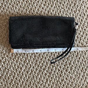 Black mesh wristlet
